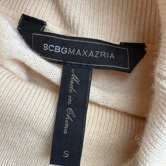 Neutral Minimalist Cream Wool Blend Y2K Turtleneck Puff Sleeve Top Womens Sz S - Picture 3 of 4